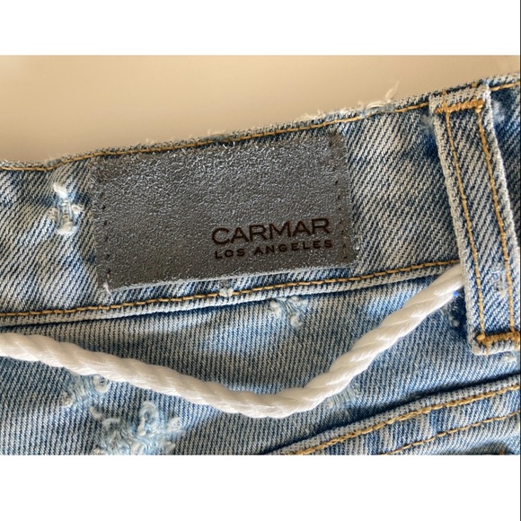 Carmar LA Distressed High Rise Roll up Jean Shorts size 24 - Picture 6 of 6